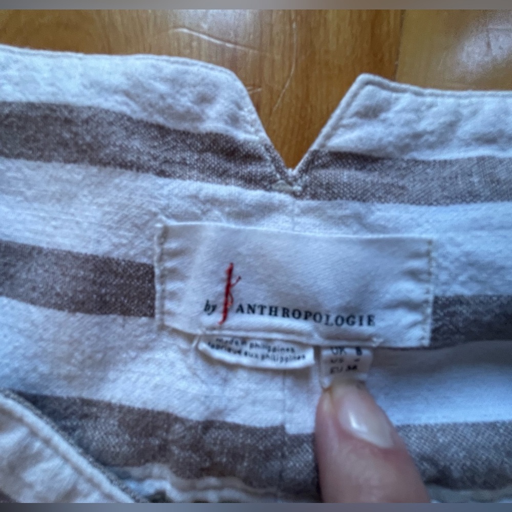 Anthropologie Linen Striped Pants - Picture 5 of 10